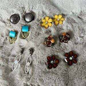 Vintage Lot of Multi-Color Clip-on Earring Set